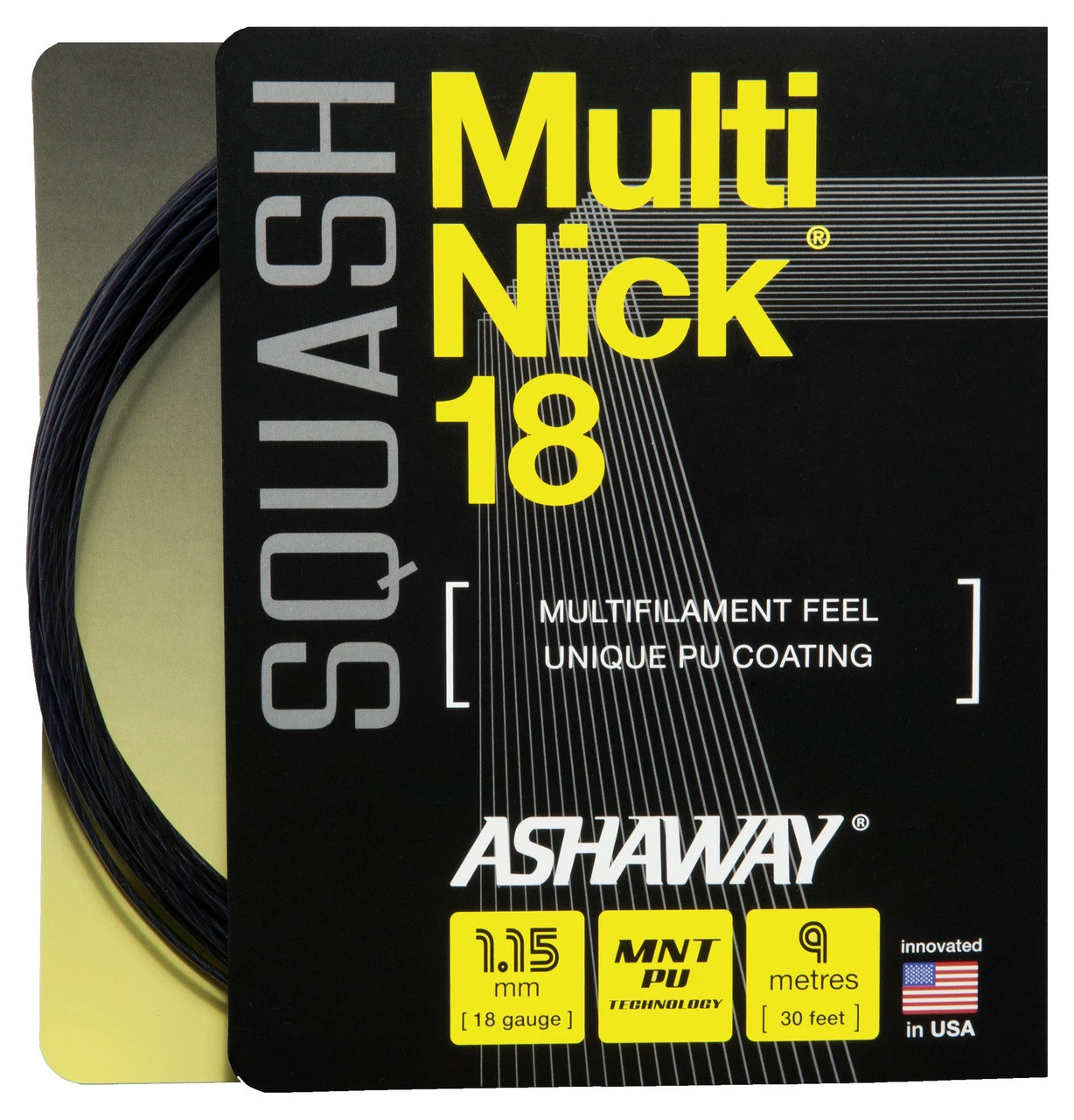 Ashaway MultiNick 18 1.15mm Squash Set 3 Ashaway MultiNick 18 1.15mm Squash Set