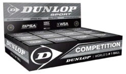 Dunlop Competition Single Yellow Dot Squash Balls 12 Pack