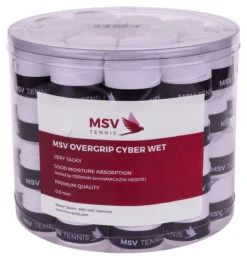 MSV Cyber Wet Overgrip 60 Pack -Ball Sports Store msv cyber wet overgrip 60 pack white 58663.1709822233
