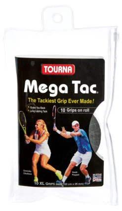 Tourna Mega Tac XL Overgrip 10 Pack -Ball Sports Store tourna mega tac xl overgrip 10 pack black 65387 62315.1698772007